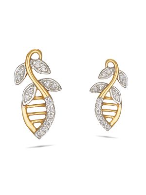 Trendy Leaf Diamond Earring