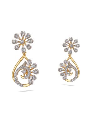 Attractive Floral Diamond Earring