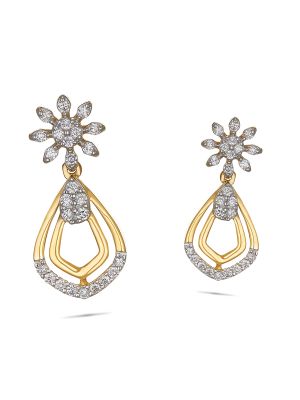 Diamond Flower Design Earring