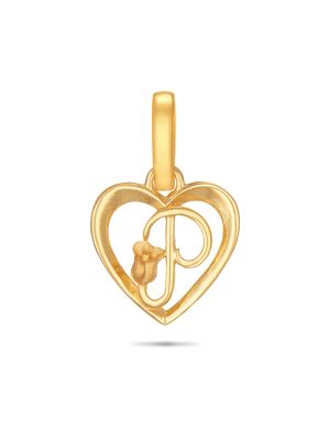 Letter P Gold Kids Pendant