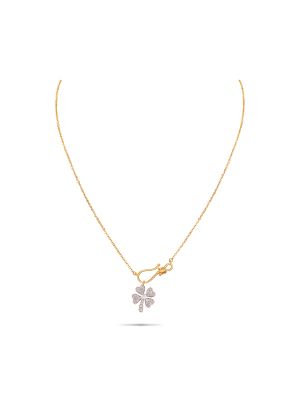 Kids Floral Diamond Pendant With Chain