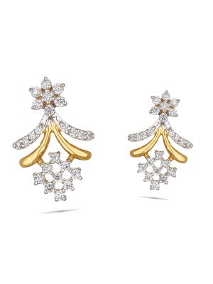 Diamond Flower Design Earring