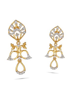 Peacock Design Diamond Earring