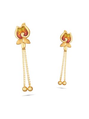 Buy Semi Stone Geometric Stylish Gold Earrings |GRT Jewellers