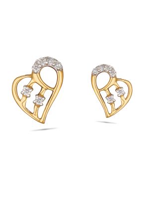Heart Design Diamond Earring