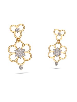 Enticing Floral Diamond Earring