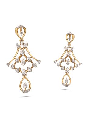 Diamond Flower Design Earring