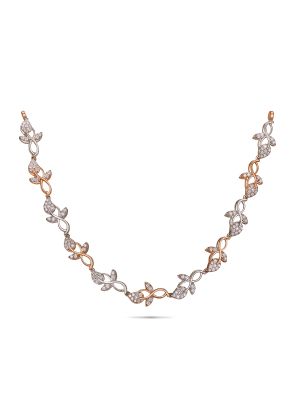 Leaf Design Diamond Necklace
