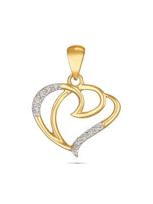 Stylish Heart Design Diamond Pendant