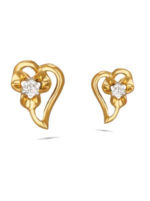 Heart Design Diamond Earring