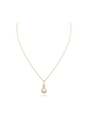 Elegant Diamond Floral Pendant With Chain