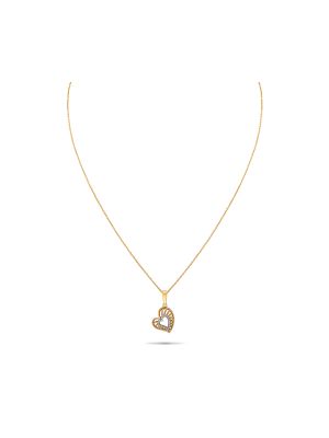 Heart Design Diamond Pendant With Chain