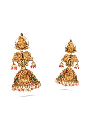 Gold Peacock Earring