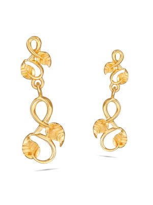 Gold Leaf Infinity Drop Earring