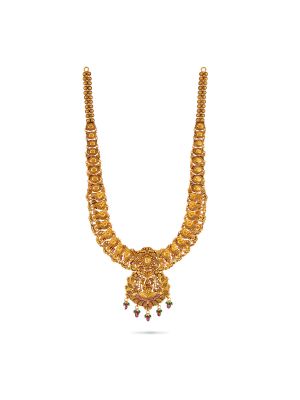 Traditional Gold Haram with Lakshmi Pendant