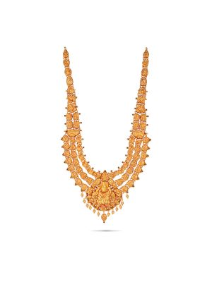 Grand Triple Layered Gold Lakshmi Malai