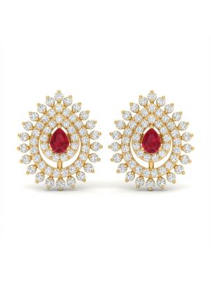 Traditional Wedding Gold Stone Stud