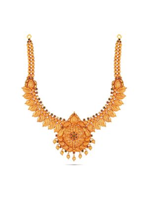 Lotus Motif Mango Leaf Necklace