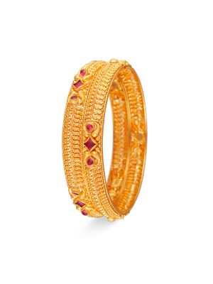 Red Stone Gold Bangle