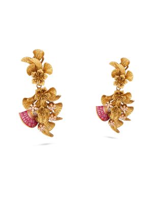 Gold Floral Varnam Earrings