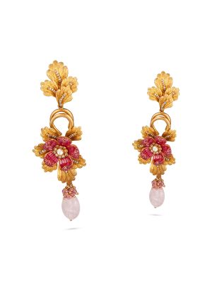 Gold Floral Varnam Earrings