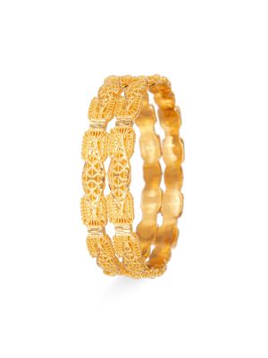 Intricate Geometric Gold Bangle