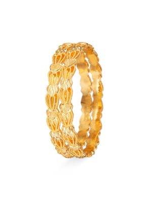 Artisan Gold Textured Heart Bangle