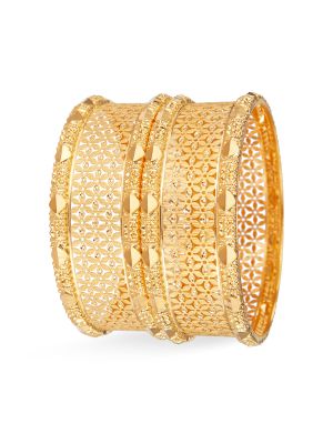 Geometric Floral Textured Bangle