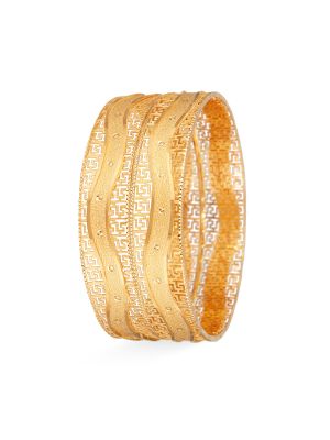 Intricate Geometric Gold Bangle