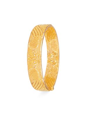 Ornate Peacock Motif Gold Bangle
