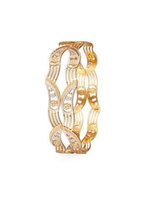 Modern Wave & Flower Bangle