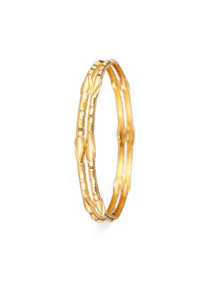 Sleek Textured Gold Bangle