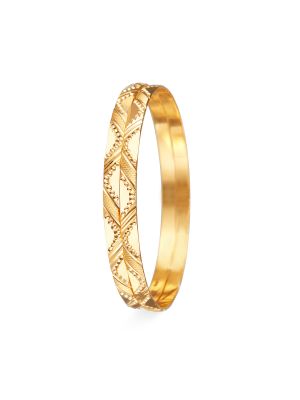 Wavy Textured Gold Bangle