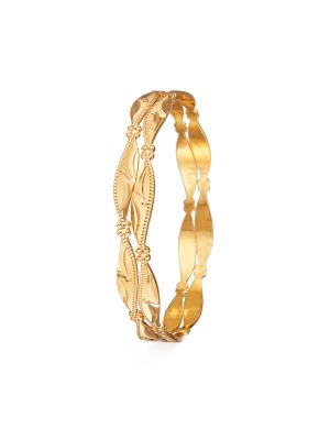 Leaf Motif Gold Bangle