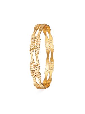 Embossed Filigree Gold Bangle
