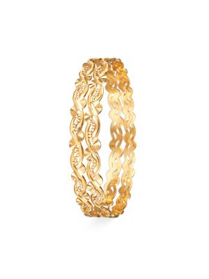 Geometric Block Gold Bangle