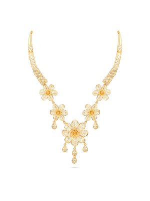 Classic Filigree Leaf Drop Necklace