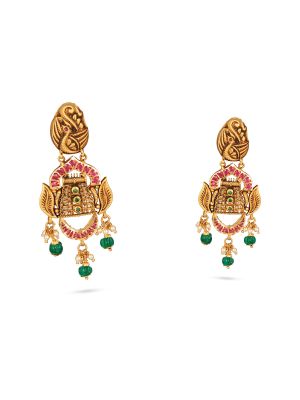 Antiqye Mayil Motif Earrings