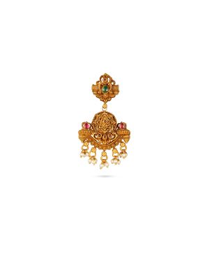 Classic Temple Motif with Pearl Drops Earring