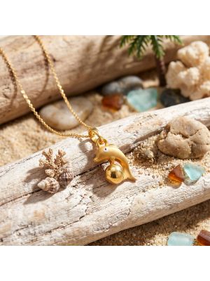 Cutest Gold Dolphin Casting Pendant