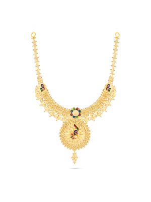 Enchanting Peacock Gold Necklace