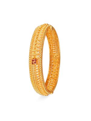 Fancy Balls Gold Bangle