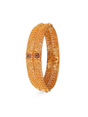 Fancy Balls Gold Bangle