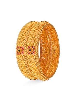 Fancy Balls Gold Bangle