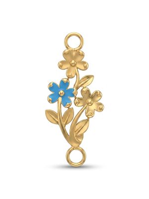 22k Gold Blue Enamel Floral Mugappu for Thali Chain