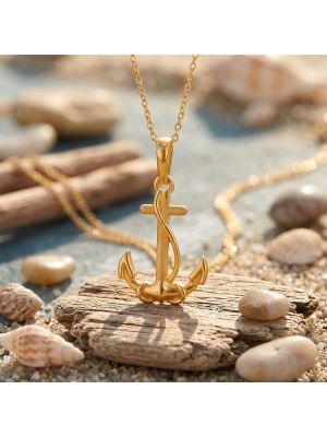 Dainty Gold Anchor Rope Casting Dollar
