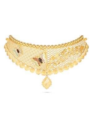 Gorgeous Butterfly Enamel Choker Necklace