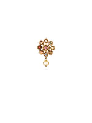 Navaratna Floral Drop Earring