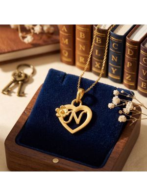 Casting Alphabet N Gold Pendant