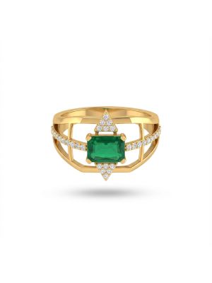 Bridal Emerald Green Stone Ring 